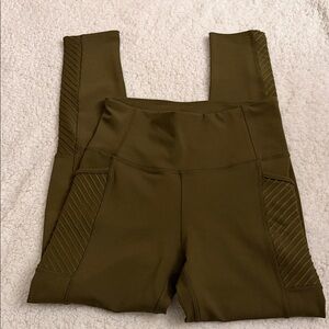 Olive Green High-Waisted Leggings